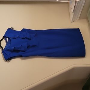 Calvin Klein professional royal blue dress with ruffles